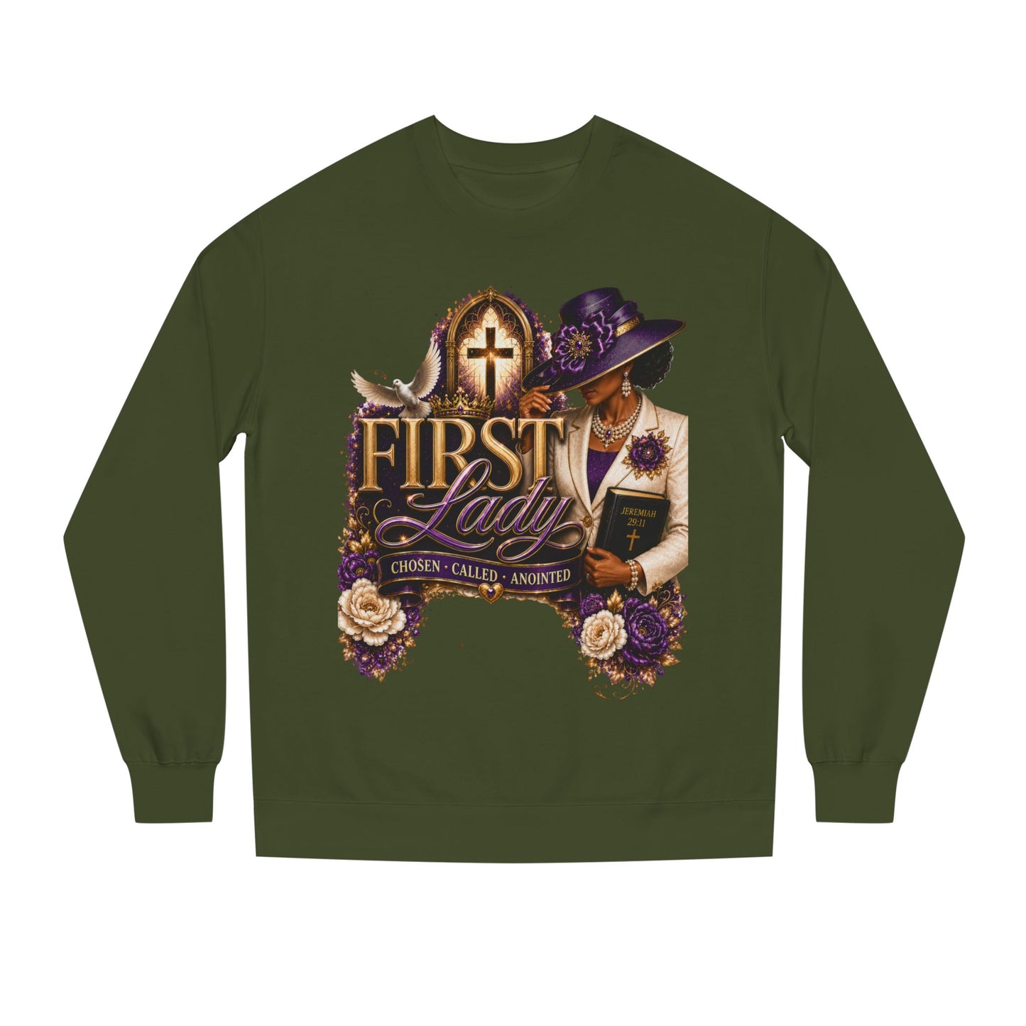 First Lady Church Sweatshirt – Christian Women’s Faith Graphic Crewneck
