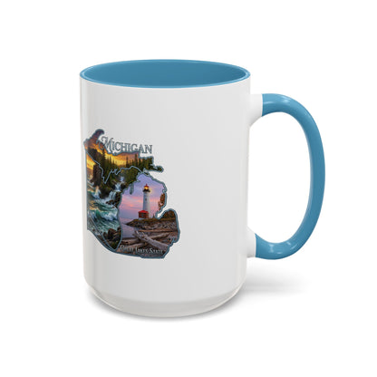 Michigan Lighthouse Coffee Mug — Scenic Great Lakes Accent Mug (11/15oz)