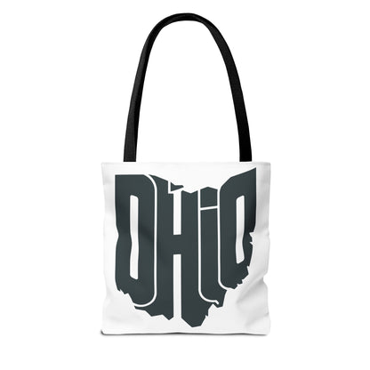 Ohio State Outline Tote Bag — Retro Ohio Text Graphic Tote