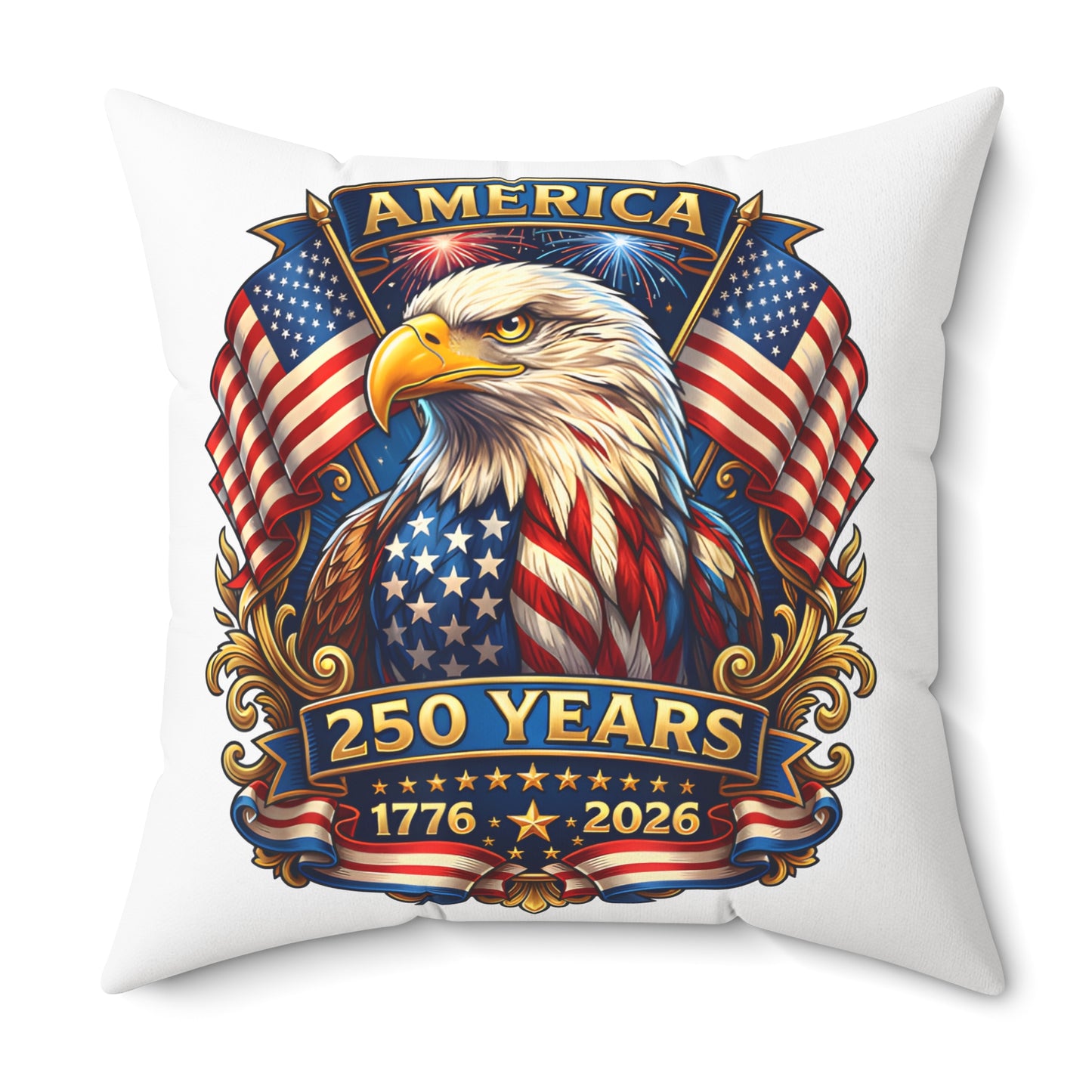 250 Years America Eagle Throw Pillow — Patriotic 1776–2026 Decorative Pillow