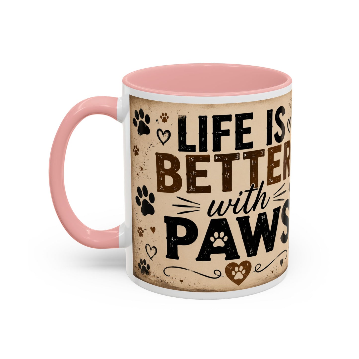 Dog & Cat Coffee Mug - "Less People, More Dogs & Cats" Accent Ceramic Mug