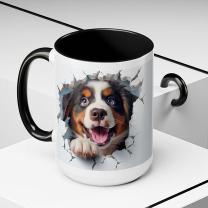 Bernese Mountain Dog 3D Breakthrough Accent Coffee Mug – Playful Pup Gift (11/15oz)