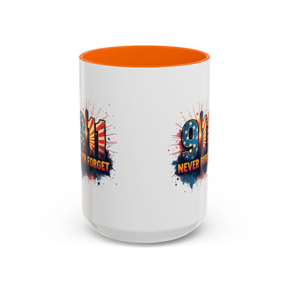 9/11 Never Forget Coffee Mug — Patriotic Memorial Accent Mug