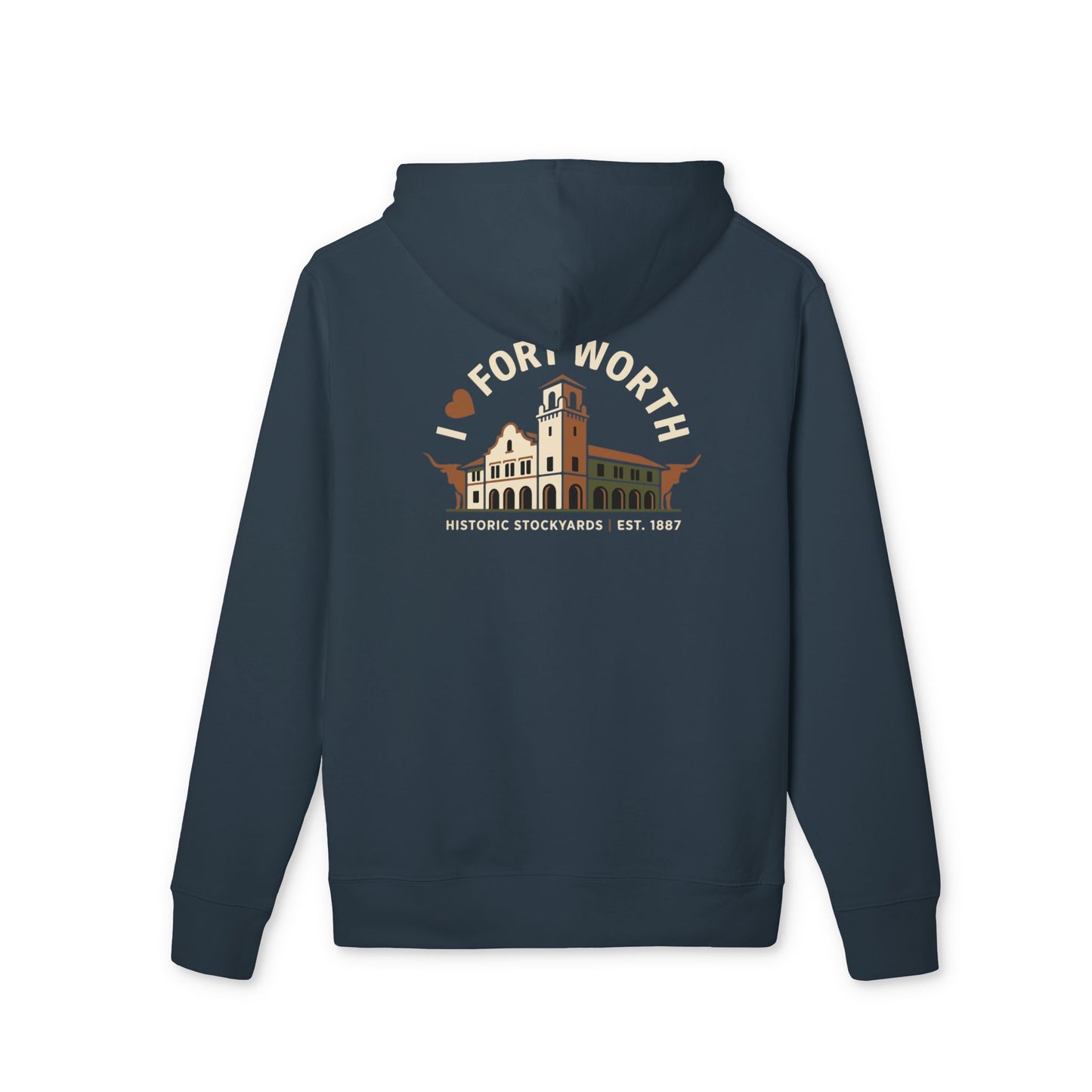 Fort Worth Historic Stockyards Hoodie — Retro Texas Landmark Pullover