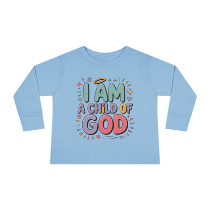 I Am a Child of God Toddler Long Sleeve Tee — Cute Christian Kids Shirt