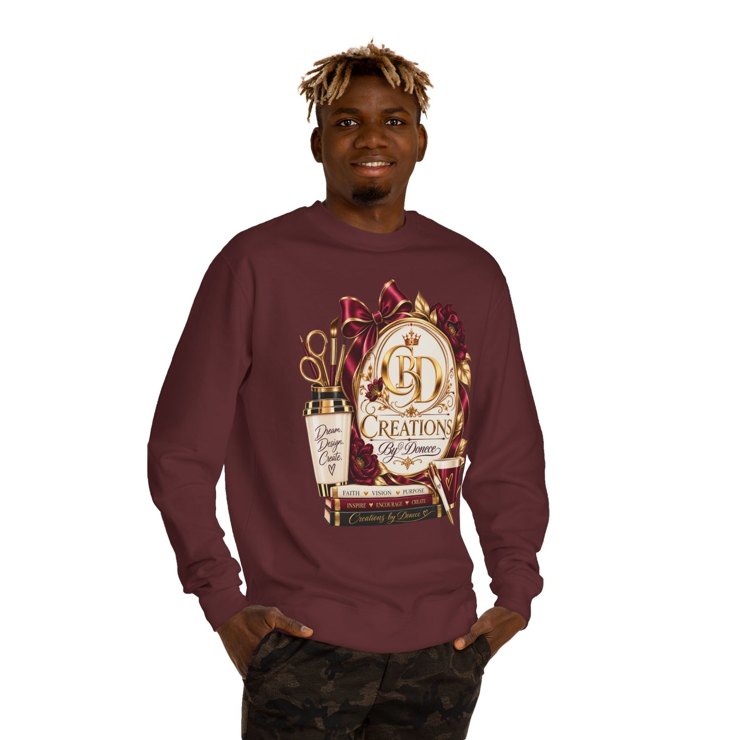 Creations by Damaris Graphic Sweatshirt — Cozy Artist Logo Crewneck