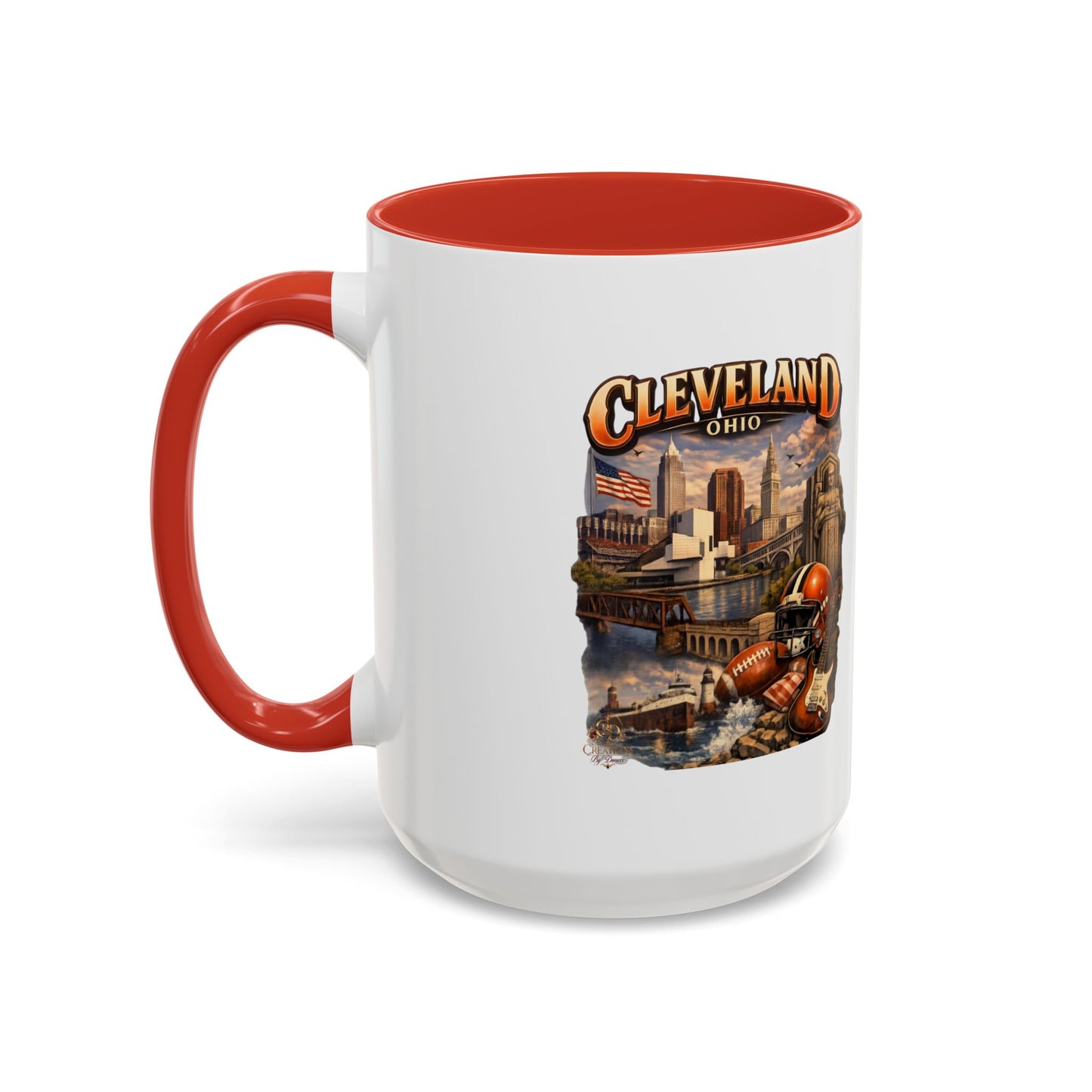 Cleveland Ohio Vintage Football Accent Coffee Mug (11/15oz)