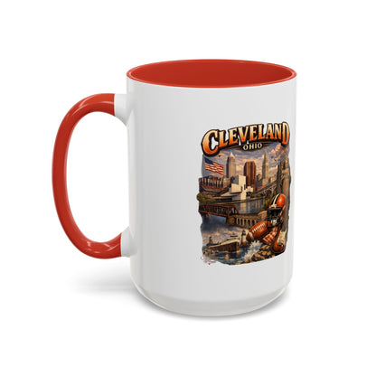 Cleveland Ohio Vintage Football Accent Coffee Mug (11/15oz)