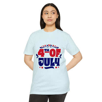 4th of July T-Shirt — Patriotic Red & Blue Independence Day Tee