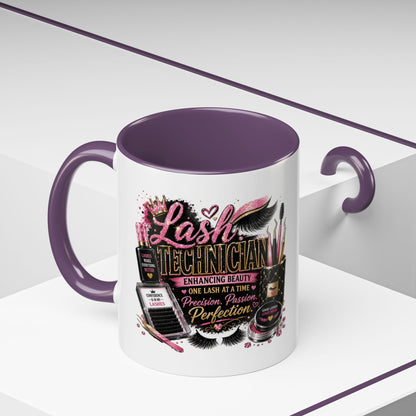 Lash Technician Coffee Mug – 'Enhancing Beauty One Lash at a Time' Accent Mug