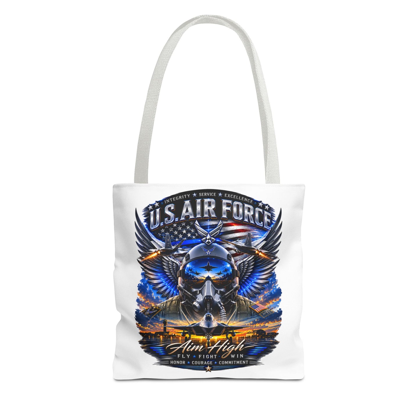 U.S. Air Force Aviator Tote Bag – 'Aim High' Military Pilot Design