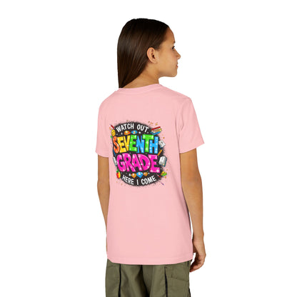 Seventh Grade Kids T-Shirt – “Watch Out Seventh Grade Here I Come” Back-to-School Tee