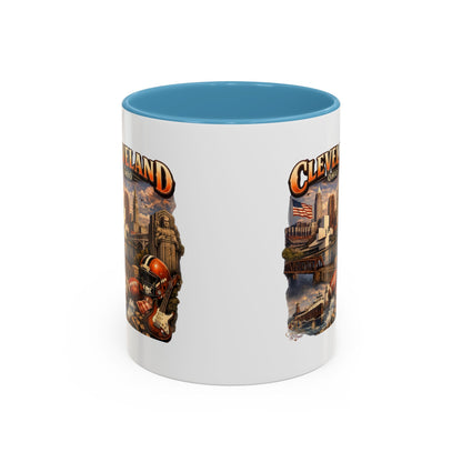 Cleveland Ohio Vintage Football Accent Coffee Mug (11/15oz)