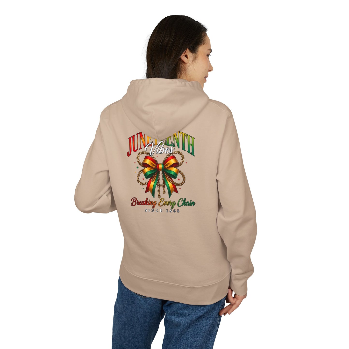 Juneteenth Bow Hoodie — "Breaking Every Chain" Celebration Sweatshirt