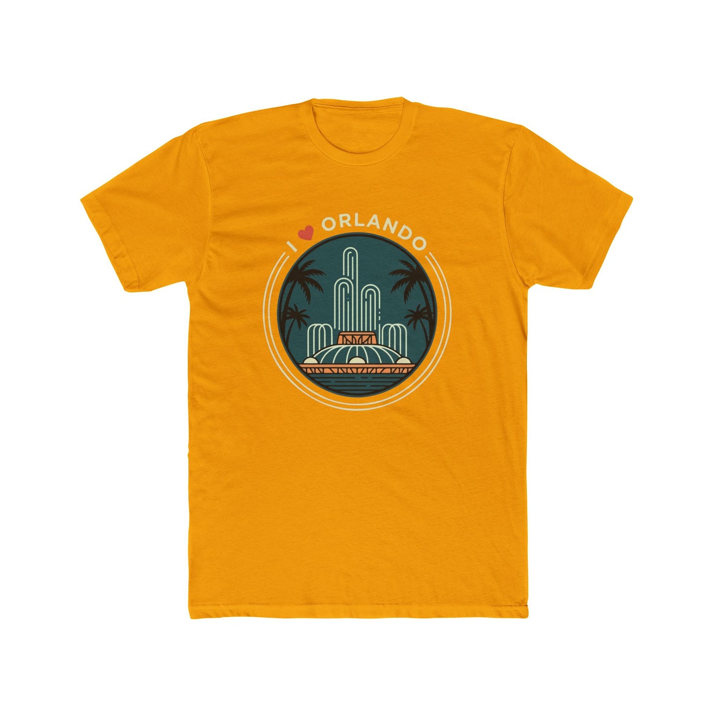 Orlando Fountain Retro Graphic Tee — I  Orlando Travel T‑Shirt