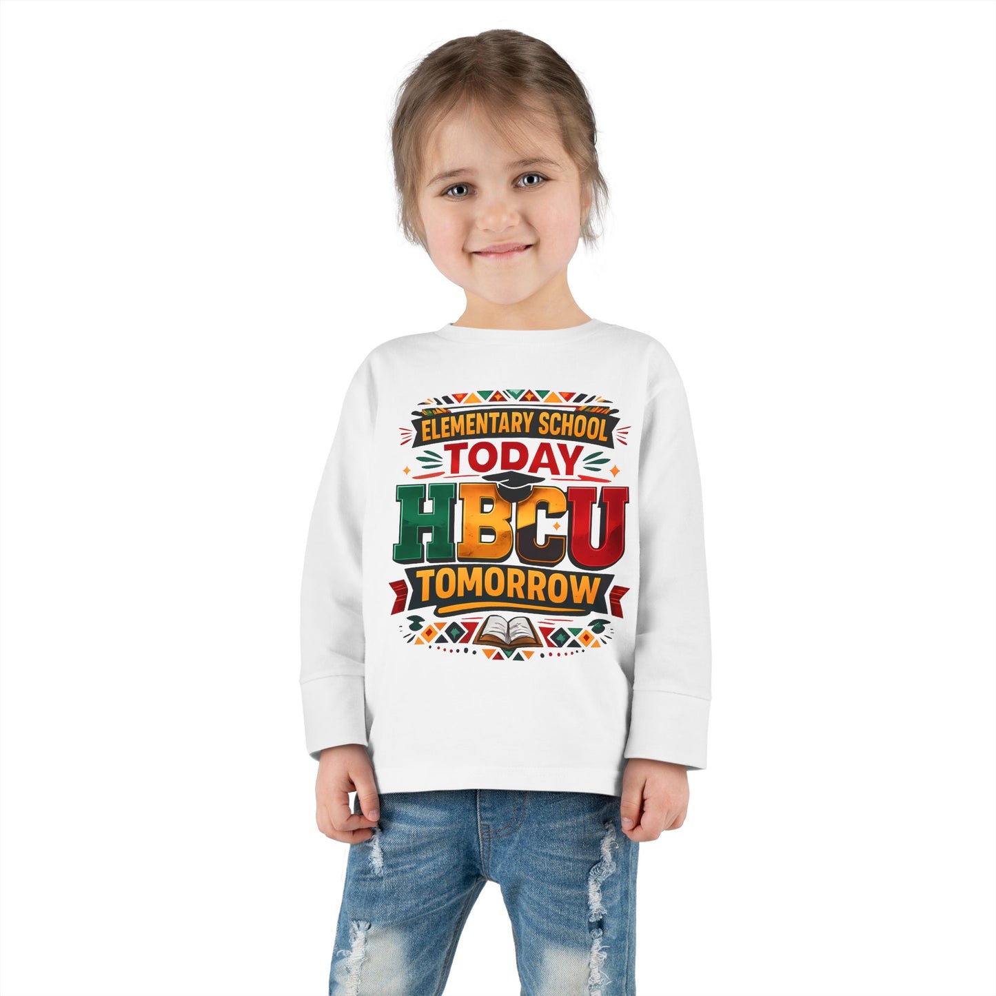 Toddler Long Sleeve Tee - "Elementary School Today, HBCU Tomorrow" Kids Pride Shirt