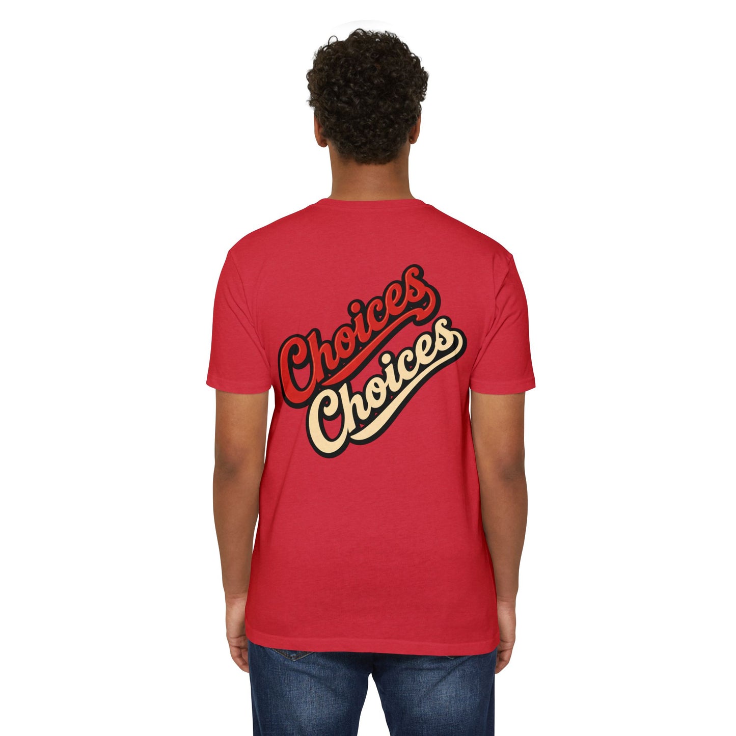Choices Script T-Shirt — Retro Double-Word Graphic Tee