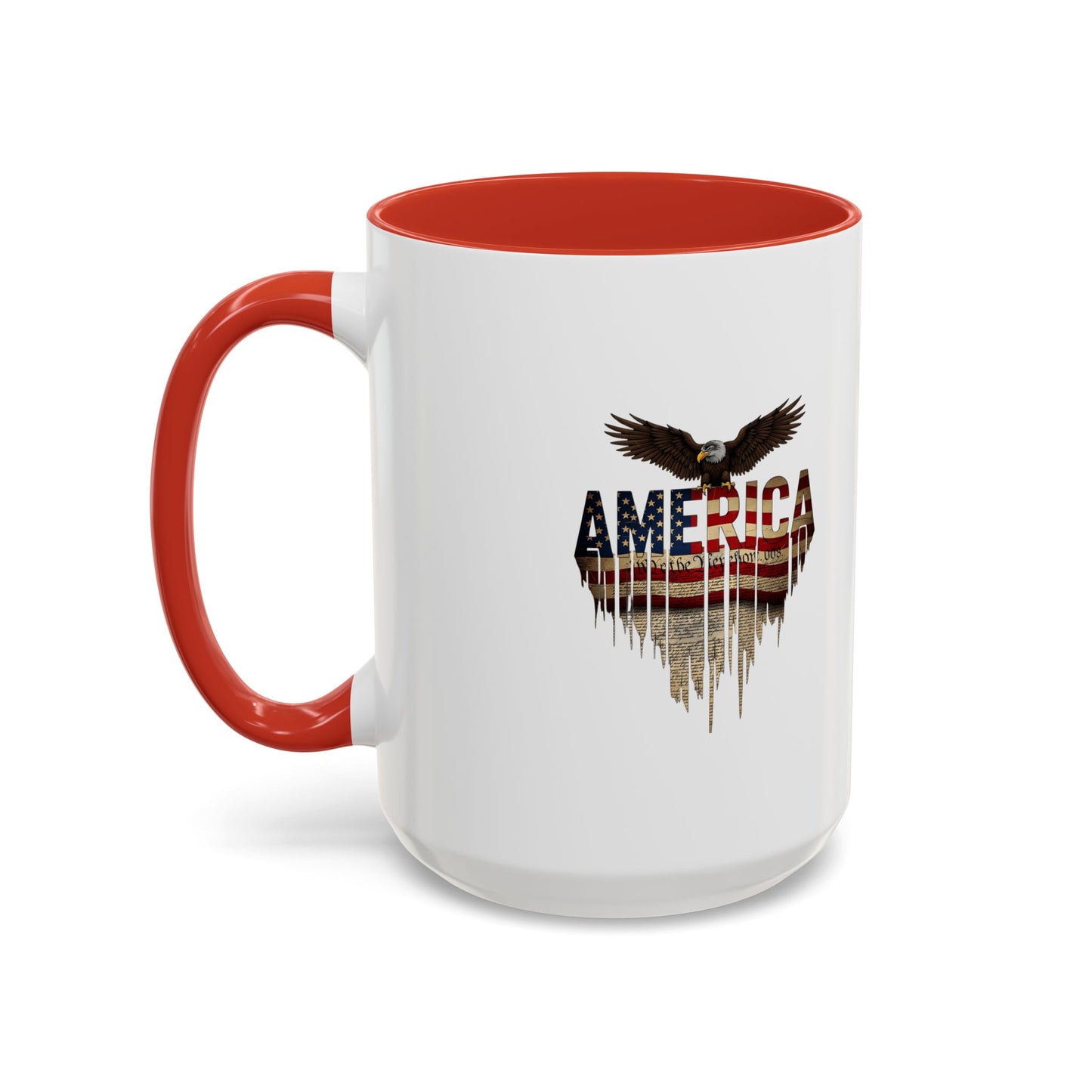 America Eagle Flag Accent Coffee Mug – Patriotic 11/15oz Ceramic
