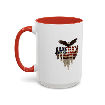 America Eagle Flag Accent Coffee Mug – Patriotic 11/15oz Ceramic