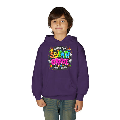 Seventh Grade Hoodie — "Watch Out Seventh Grade Here I Come" Kids Back-to-School Sweatshirt