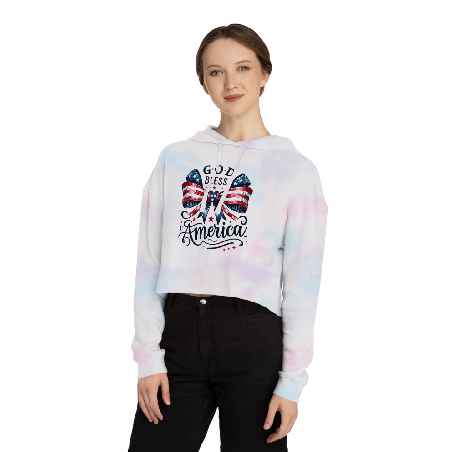 God Bless America Cropped Hoodie