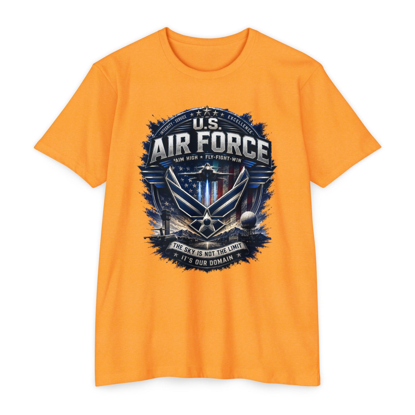 U.S. Air Force Graphic T-Shirt — Military Emblem Tee ("The Sky Is Not The Limit")