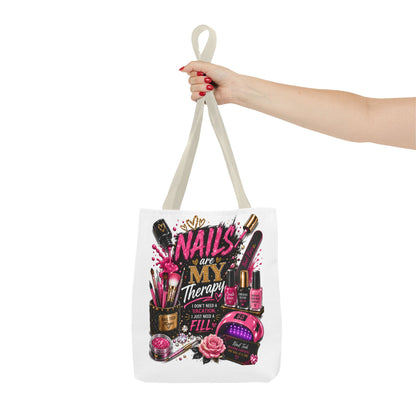 Nails Are My Therapy Tote Bag — Nail Tech Cosmetic Makeup Salon Gift