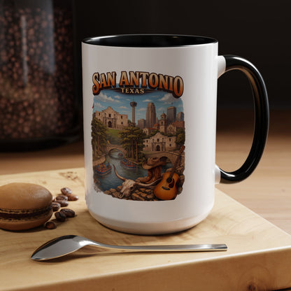 San Antonio Souvenir Coffee Mug – Texas Riverwalk Scenic Accent Mug (11/15oz)