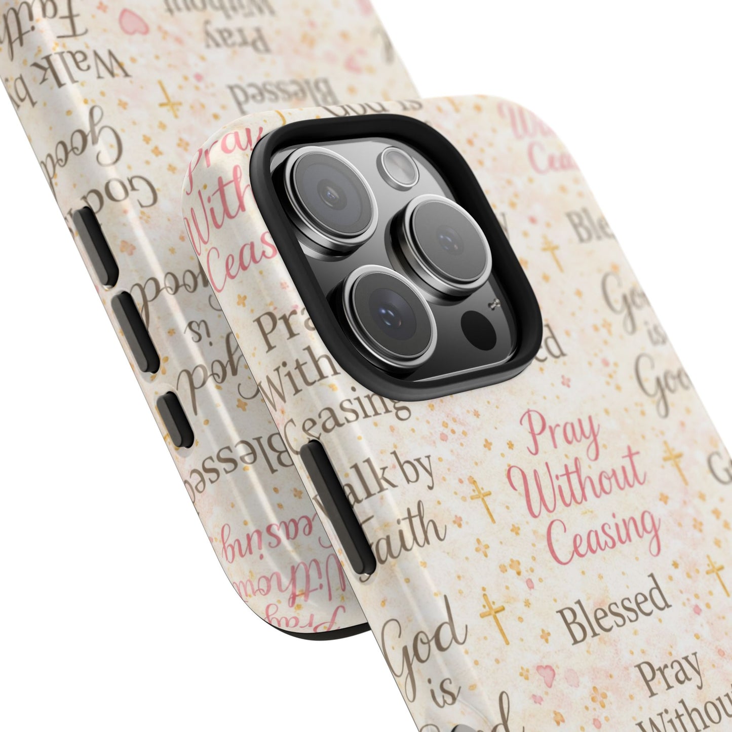 Pray Without Ceasing Phone Case | Christian floral iPhone Case