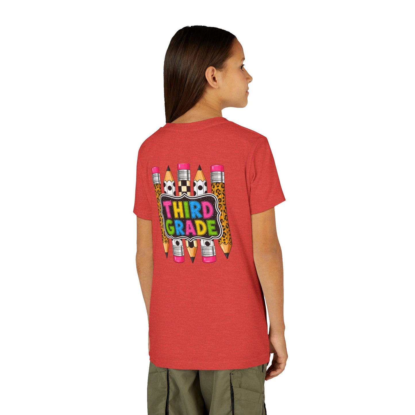 Third Grade Youth T-Shirt — Colorful Pencil Back-to-School Tee
