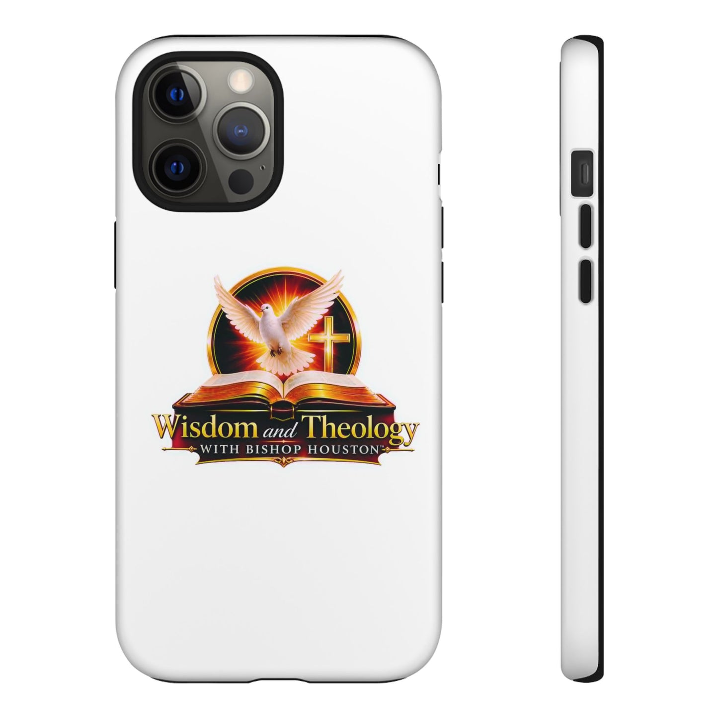 Wisdom and Theology Phone Case — Christian Dove & Cross Protective Tough Case