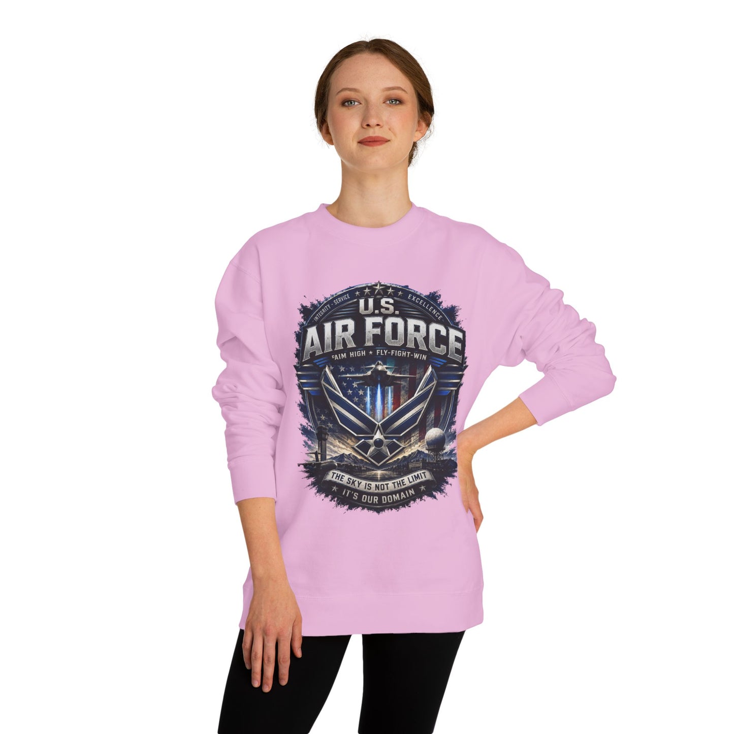 Air Force Crewneck Sweatshirt - U.S. Military Emblem Graphic
