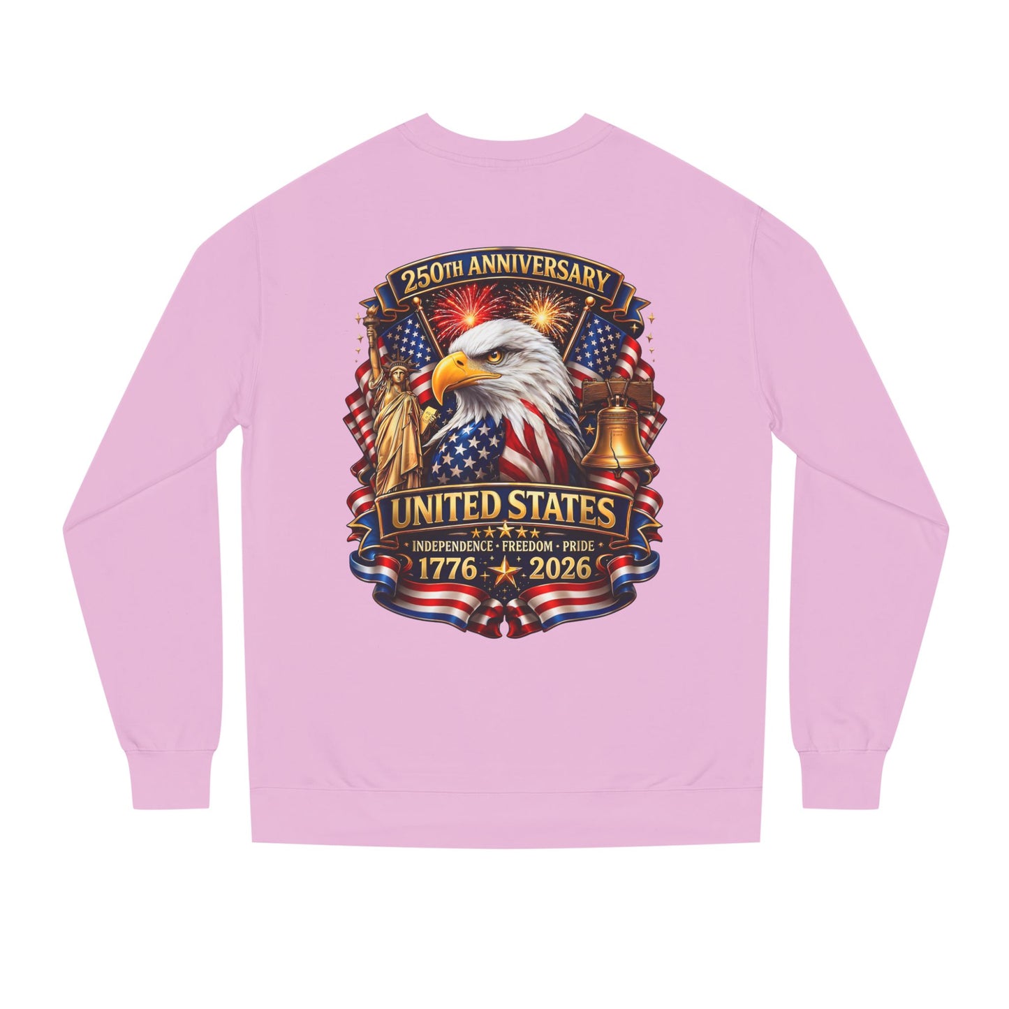 250th Anniversary United States Crewneck Sweatshirt — Eagle & American Flag 1776–2026