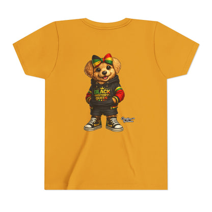 Youth Tee — Black History Queen Bear Graphic T-Shirt