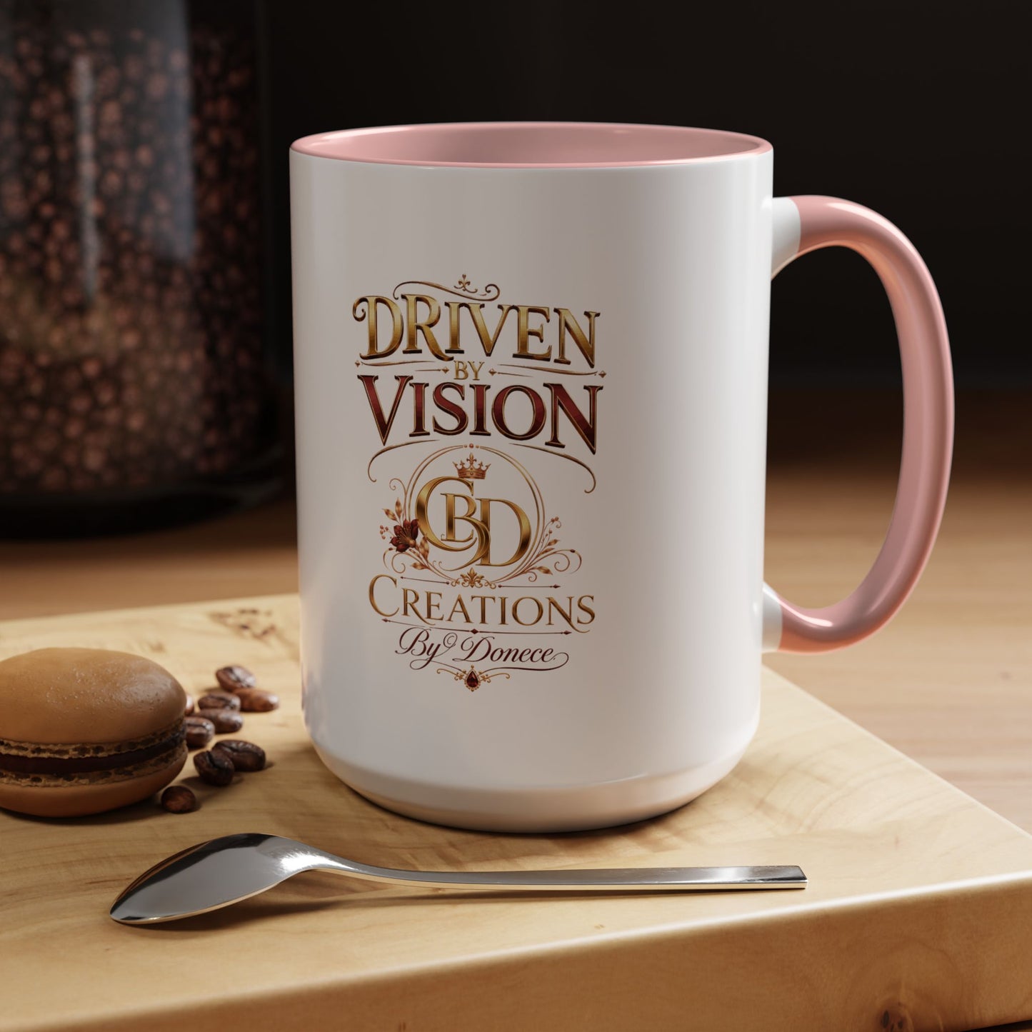 Driven by Vision Accent Coffee Mug — 'Driven by Vision' Inspirational Ceramic Mug (11/15oz)