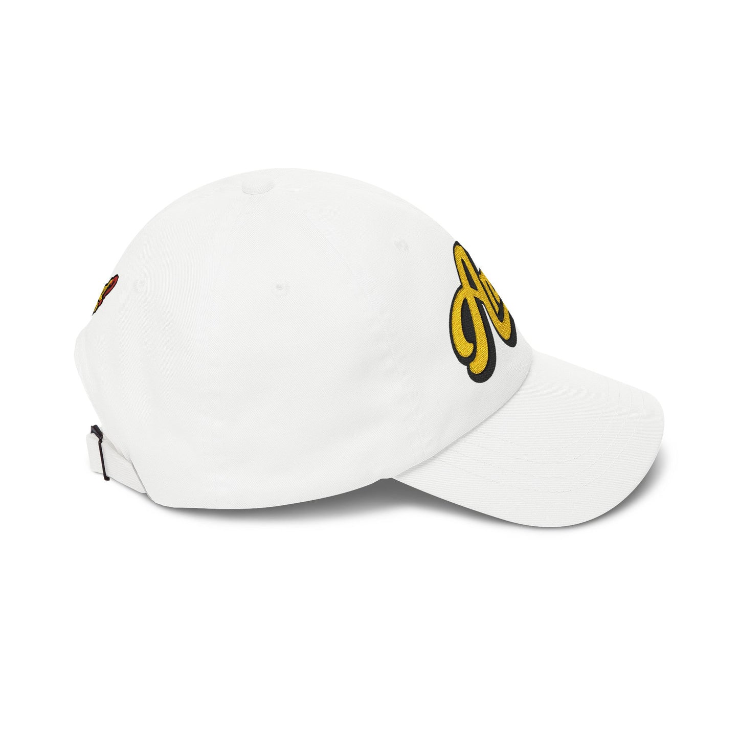 Dad Cap with Retro "And?" Script Embroidered Patch