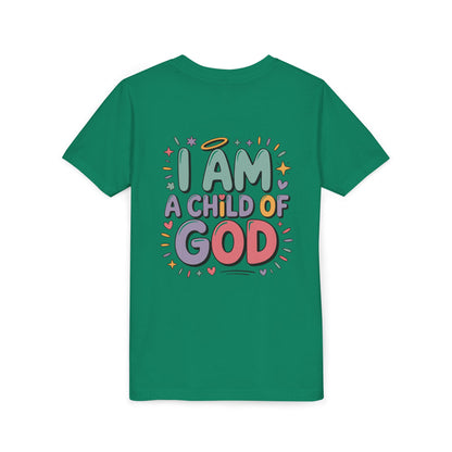 I Am A Child of God Youth Tee — Cute Pastel Christian Kids T-Shirt