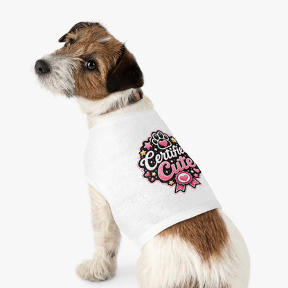 Certified Cute Pet Tank Top — Pink Paw Ribbon Dog Shirt