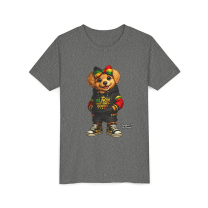 Youth Tee — Black History Queen Bear Graphic T-Shirt