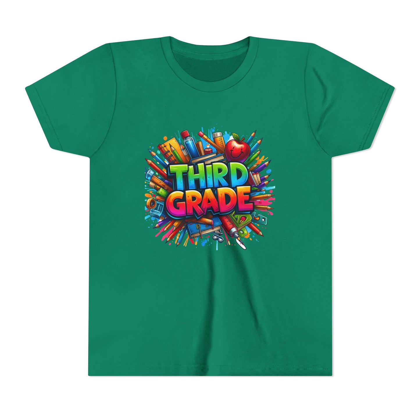 Third Grade Kids' T-Shirt – Colorful School Supplies Back-to-School Tee