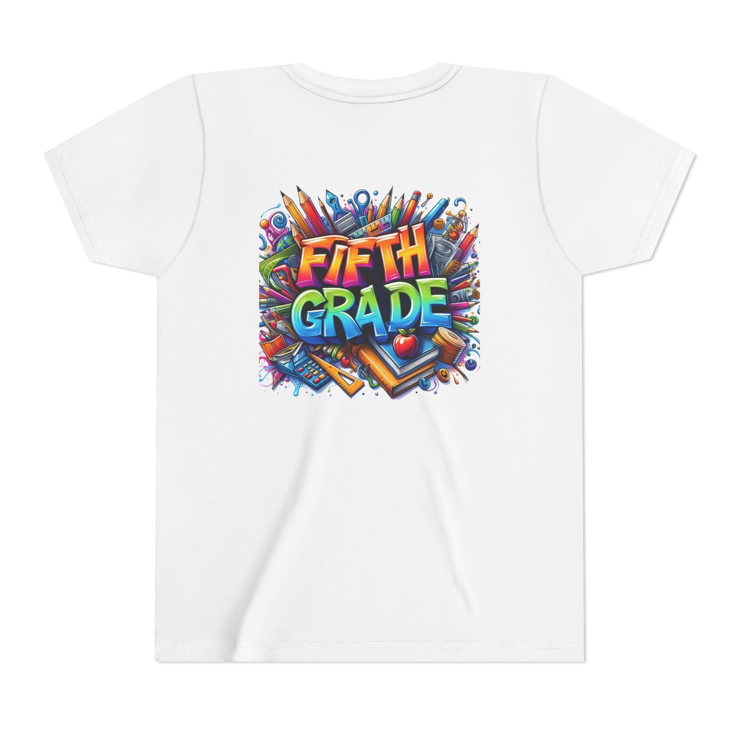 Fifth Grade Kid's Tee - Colorful School Supplies Back to School T-Shirt