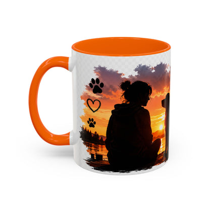 Dog Lover Coffee Mug - "A True Friend Leaves Paw Prints on Your Heart" Accent Mug (11/15oz)