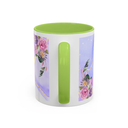 Mother Nutrition Facts Coffee Mug — Floral “Amazing Mom” 11/15oz Accent Mug
