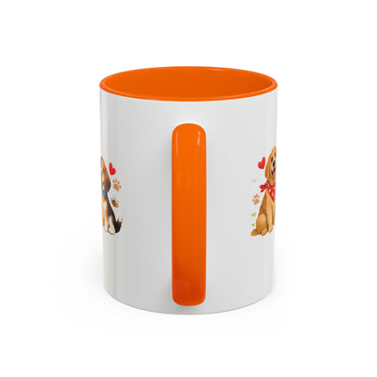 Dog Lover Accent Coffee Mug — “Love is a Four-Legged Word” Ceramic Gift