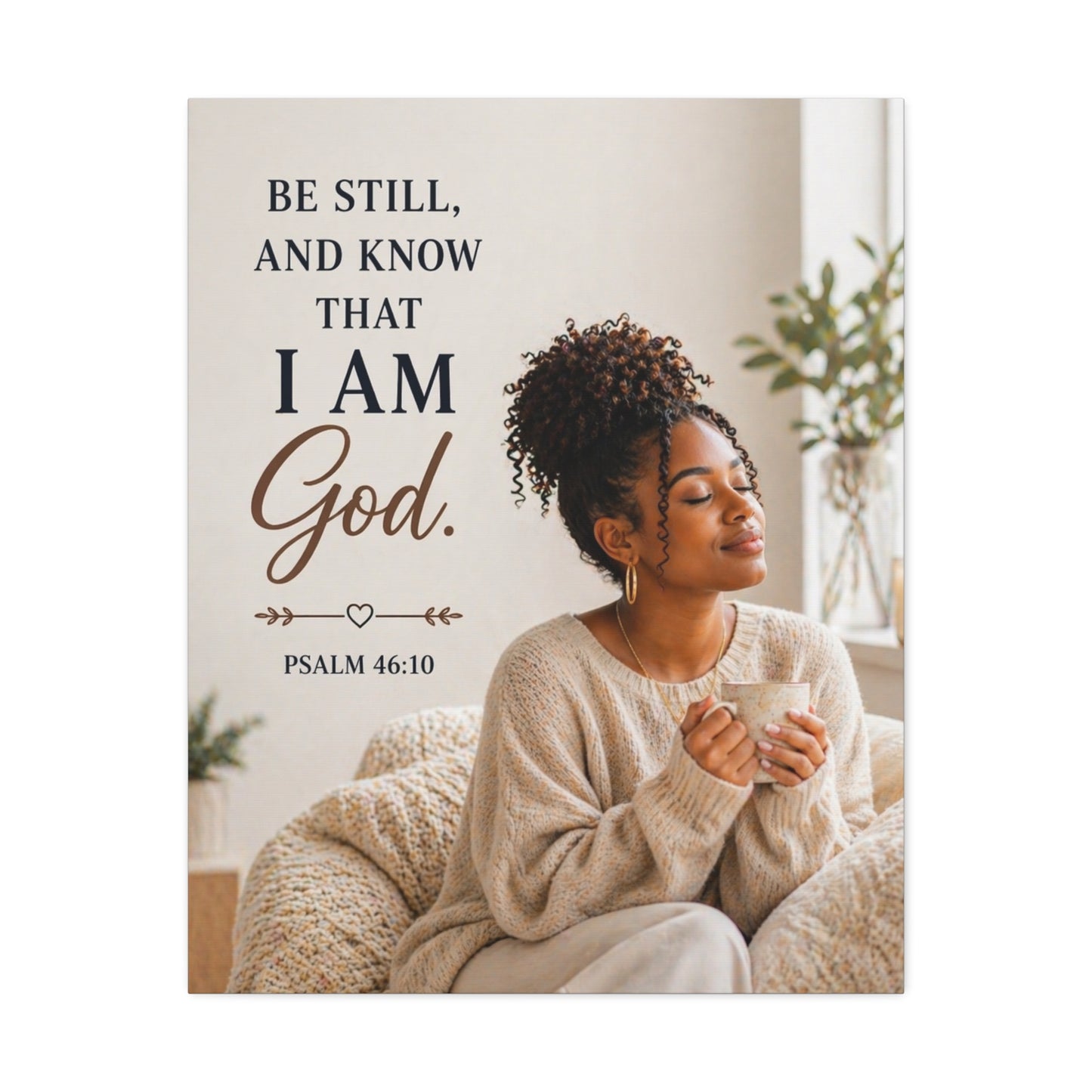 Stretched Canvas - "Be Still and Know That I Am God" Psalm 46:10 Inspirational Wall Art