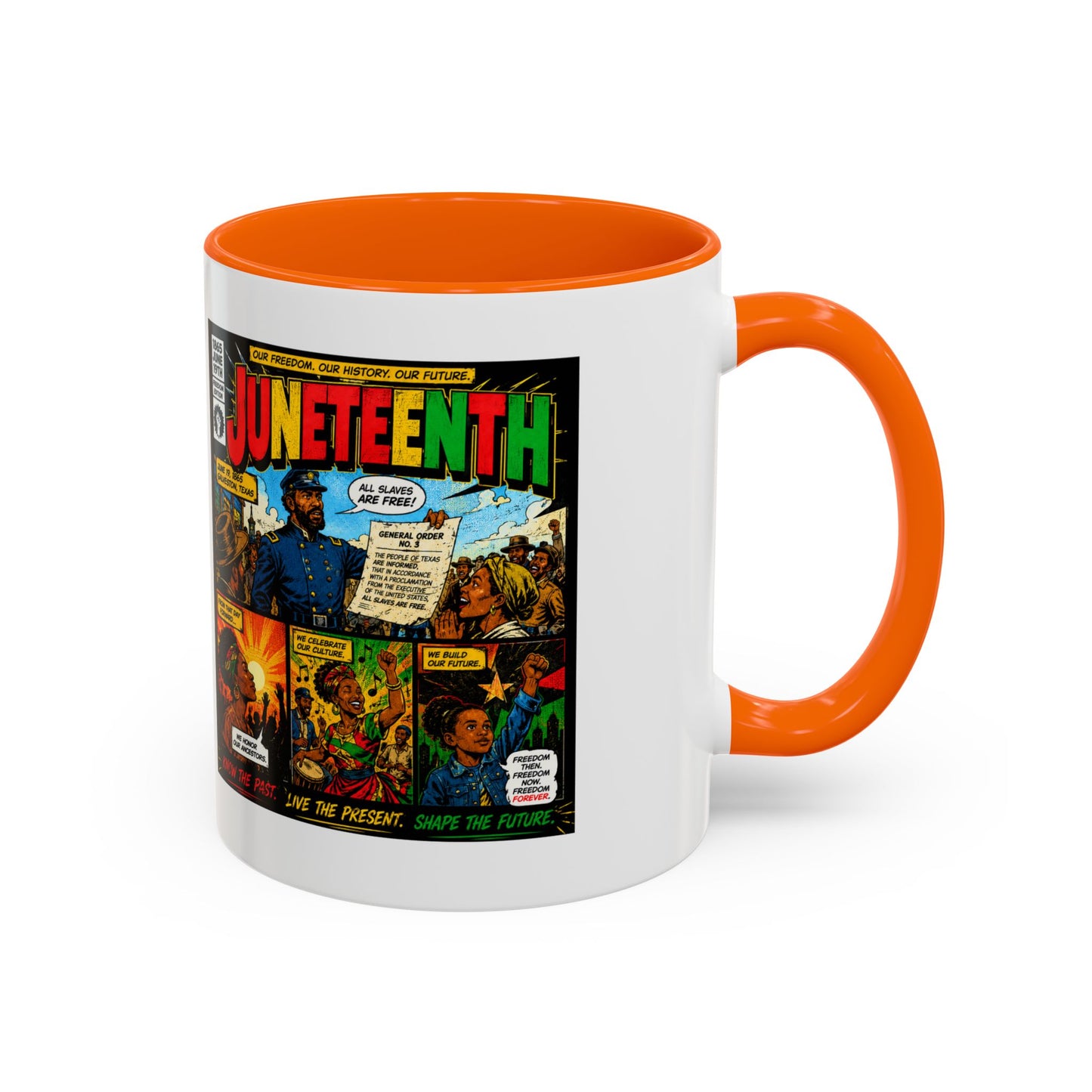 Juneteenth Comic Art Coffee Mug — Celebratory Black History Accent Mug