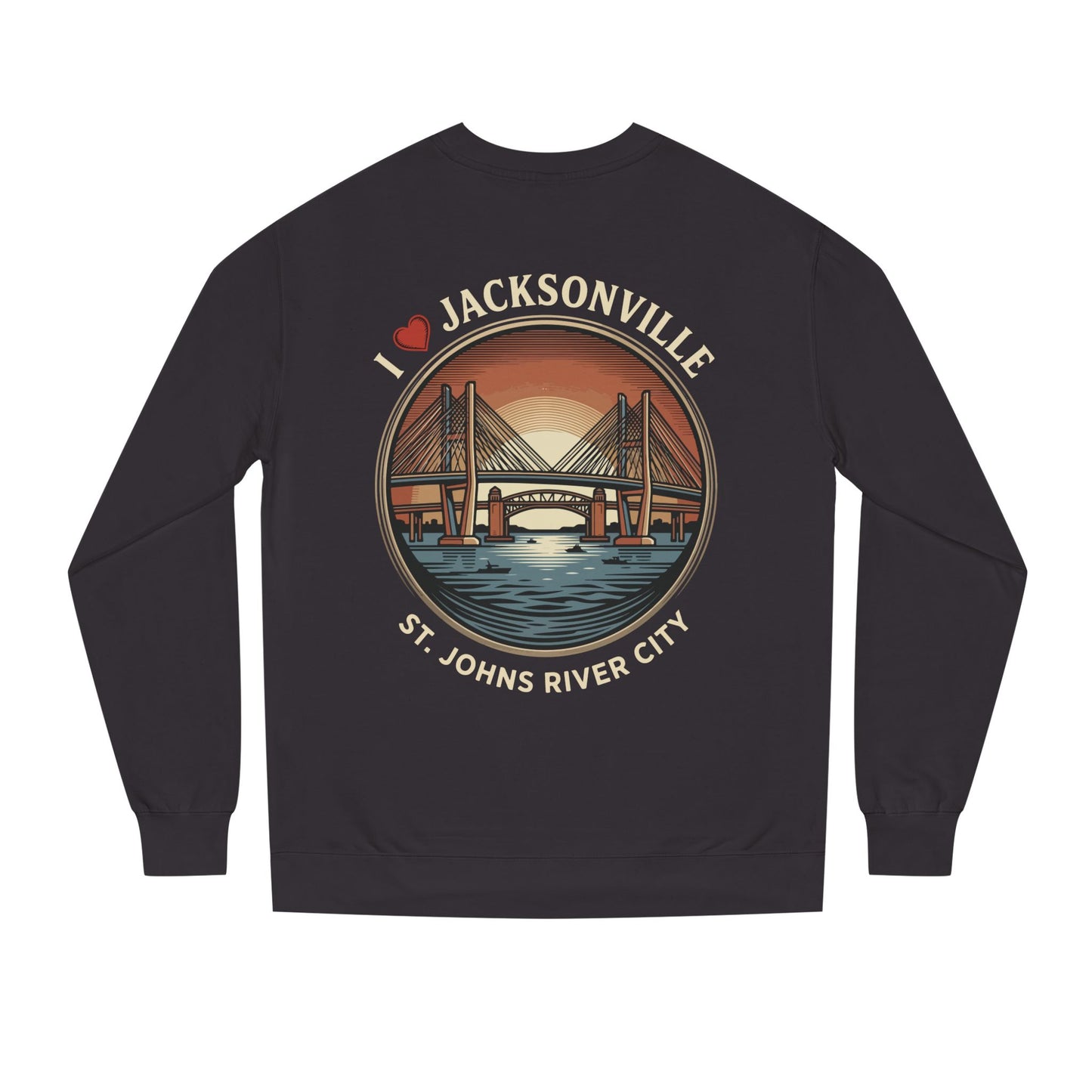 Jacksonville Crewneck Sweatshirt — I  Jacksonville St. Johns River City Graphic