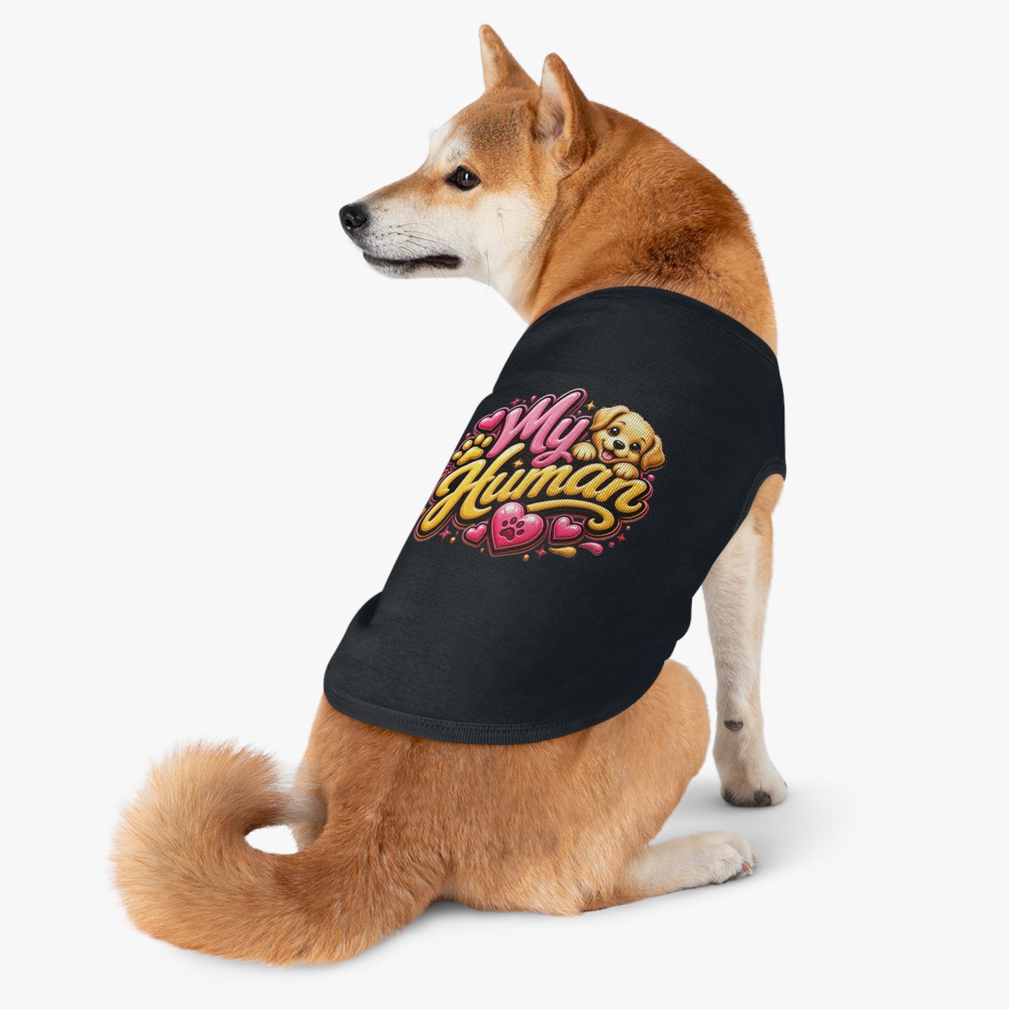 My Human Pet Tank Top — Cute Dog Paw & Heart Graphic