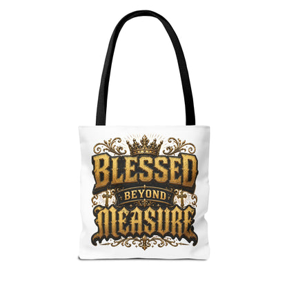 Blessed Beyond Measure Tote Bag — Inspirational Faith Canvas Tote
