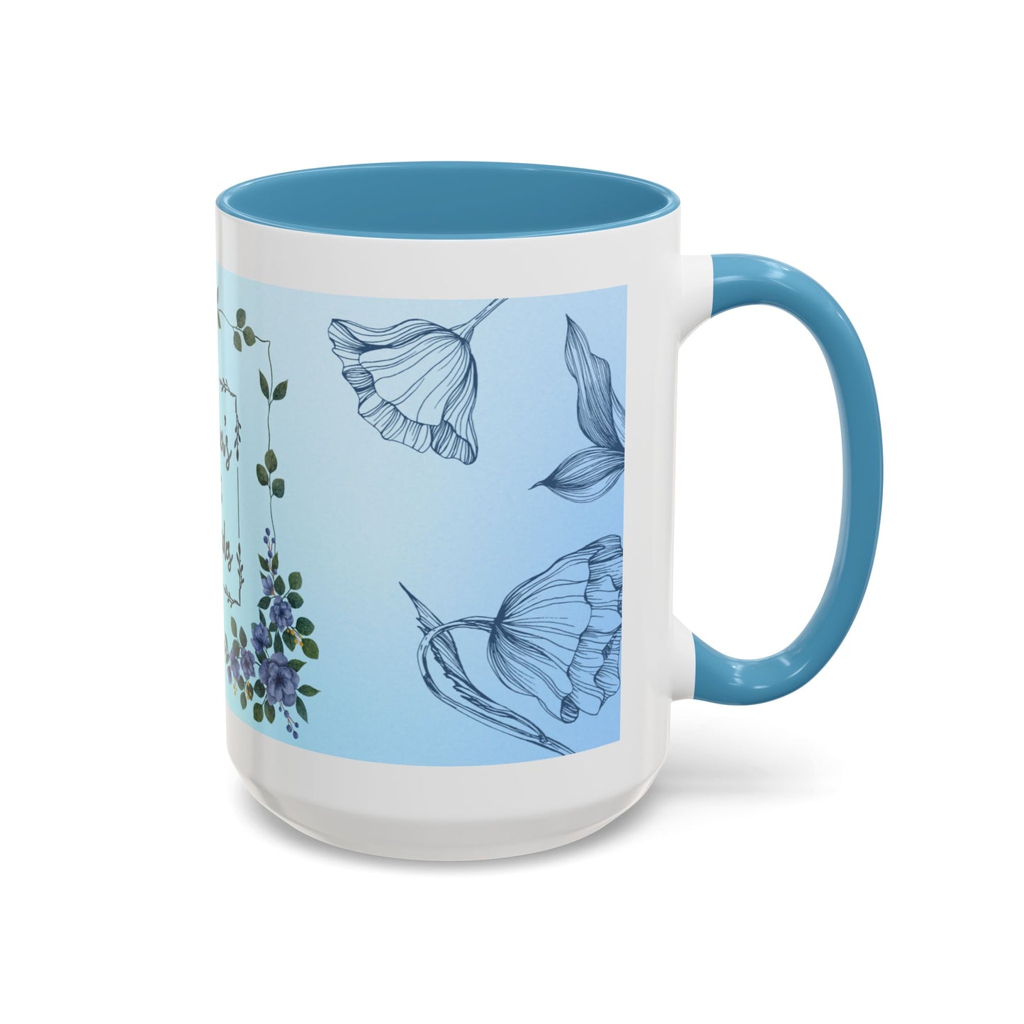 Mother's Heart Floral Accent Coffee Mug — "A Mother's Heart Never Fades"
